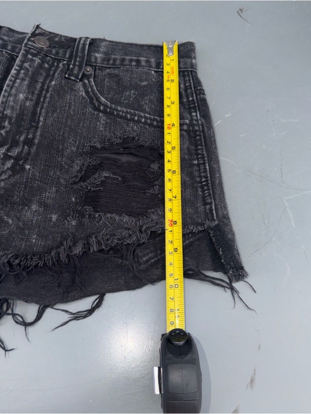 Abercrombie & Fitch Black Distressed Denim Cutoff Shorts - Picture 3 of 12